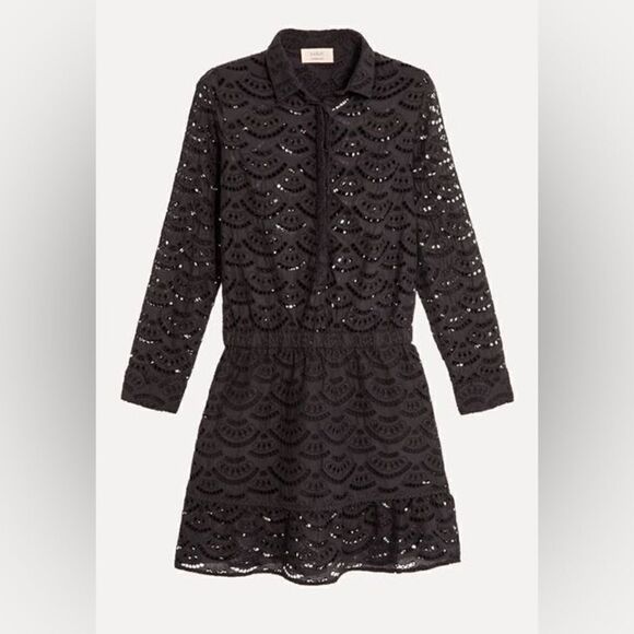 Ba&Sh Rian Mini White Dress Long Sleeve Eyelet Size S - Picture 4 of 14